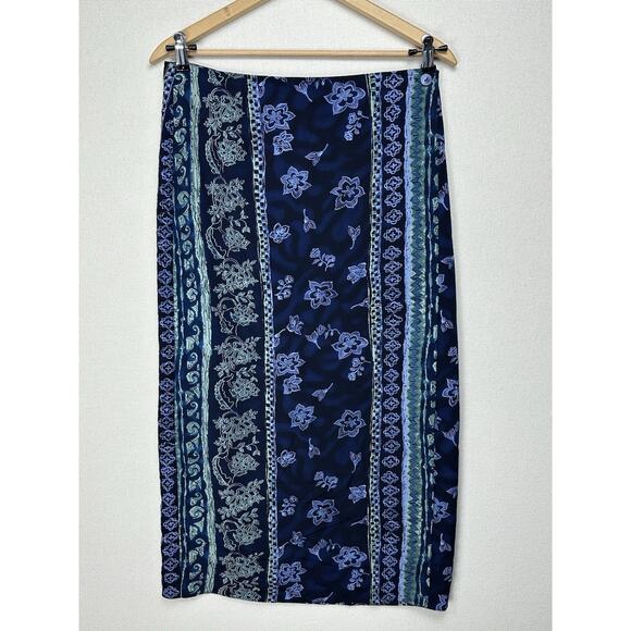 Studio C Dresses & Skirts - Women's STUDIO C CANADA Blue & Green Wrap Midi Skirt Women's Size 14 Classic
